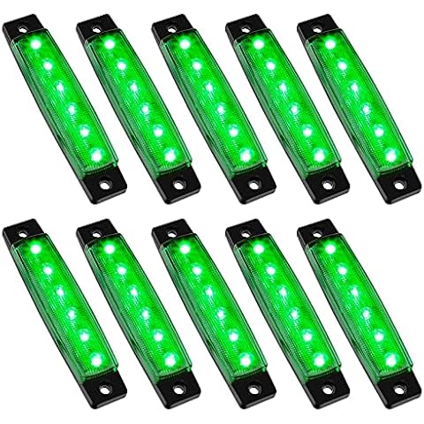 PSEQT 10 Pcs LED Rock Strip Lights Car Underglow Wheel Fender Well Lighting Kits Waterproof for Golf Cart Wrangler Offroad Truck RV UTV ATV Snowmobile (Green) Cover
