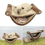 BRTNUP Hamster Hamster Lit suspendu pour hamster, souris et rat, lit chaud pour l'hiver, lit doux pour hamster pour petit animal jouant au sommeil (kaki)
