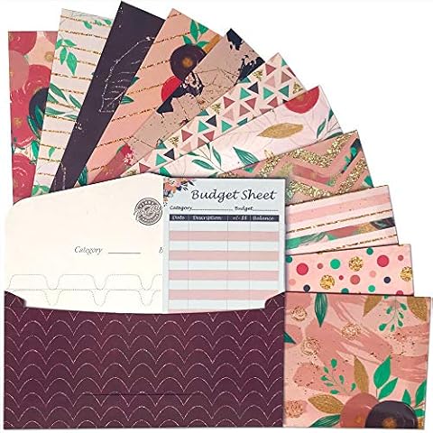 12 Laminated Budget Envelopes and Budget Sheets | Cash Envelope System | Money Envelopes for Cash | Cash Envelopes for Budgeting, Cash Envelope Wallet, Budget Planner Organizer, or Budget Wallet Cover