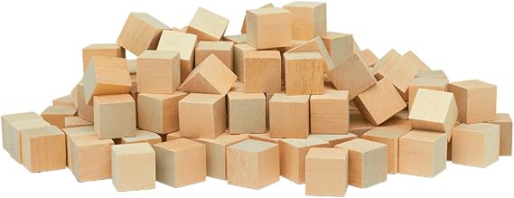 DIY Wood Cubes 1-inch, Pack of 500 Small Wooden Blocks for Crafts, STEM, Building, and Blank Wooden Dice, by Woodpeckers