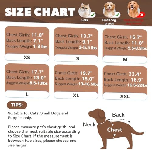 SEHFKKD Small Fleece Dog Sweater with Leash Ring Soft Warm Fall Winter Dog Clothes Cute Cat Apparel Puppy Sweaters Classic Pullover Doggy Sweatshirts Chihuahua Costumes Cat Outfits(Brown,M) - 2