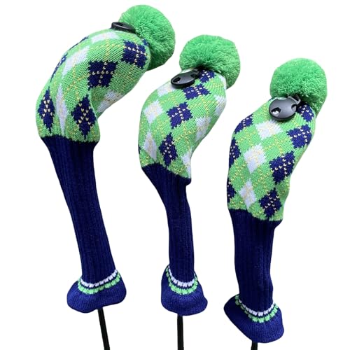 CHILXE 3pcs Knit Golf Headcovers, Driver & 2...