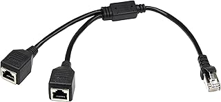 30cm/1ft RJ45 Network Cable zdyCGTime 1 RJ45 Female to 2 RJ45 Female Network Y type Cable,Used to switch networks between two computers or to connect to a printer etc(not used as a network separator)