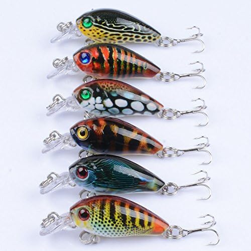 Ruilin 6pcs Lot Mini Wobbler Baits Fishing Lures Plastic Wobblers Crank Bait Fishing Tackle CrankBaits 4.5cm/4g