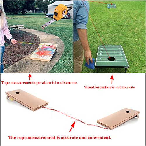 Scottchen Cornhole Game Measuring Device/Cornhole Game Set Up Assistance/Cornhole Boards Distance Setup Tool 1/4In X 9.3 Rope With 2-1/2 In Wood Balls #TOP4