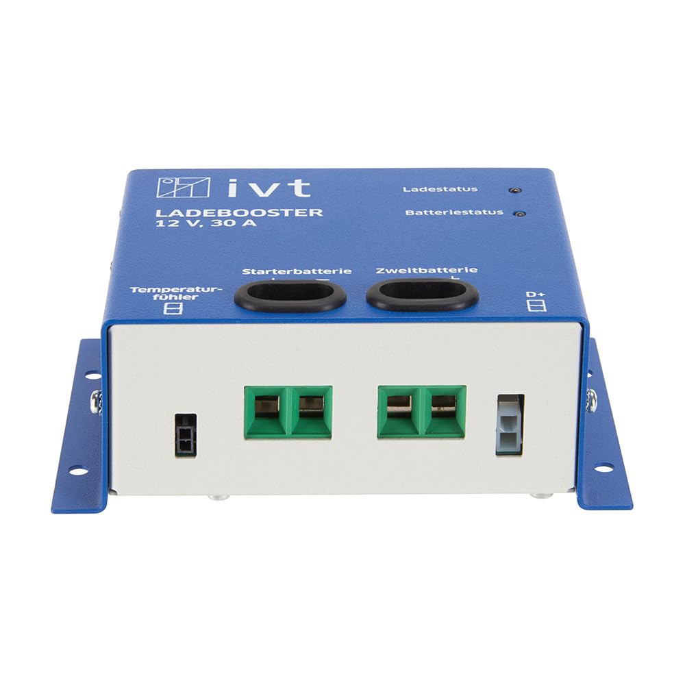 IVT Ladebooster 12V 30A – Intelligentes Ladegerät für Zweitbatterie, 2 Lademodi 30A und 10A, für AGM, Gel, Blei & LiFePO4, geeignet für Wohnmobil, Caravan, PKW, Euro 6 Fahrzeuge