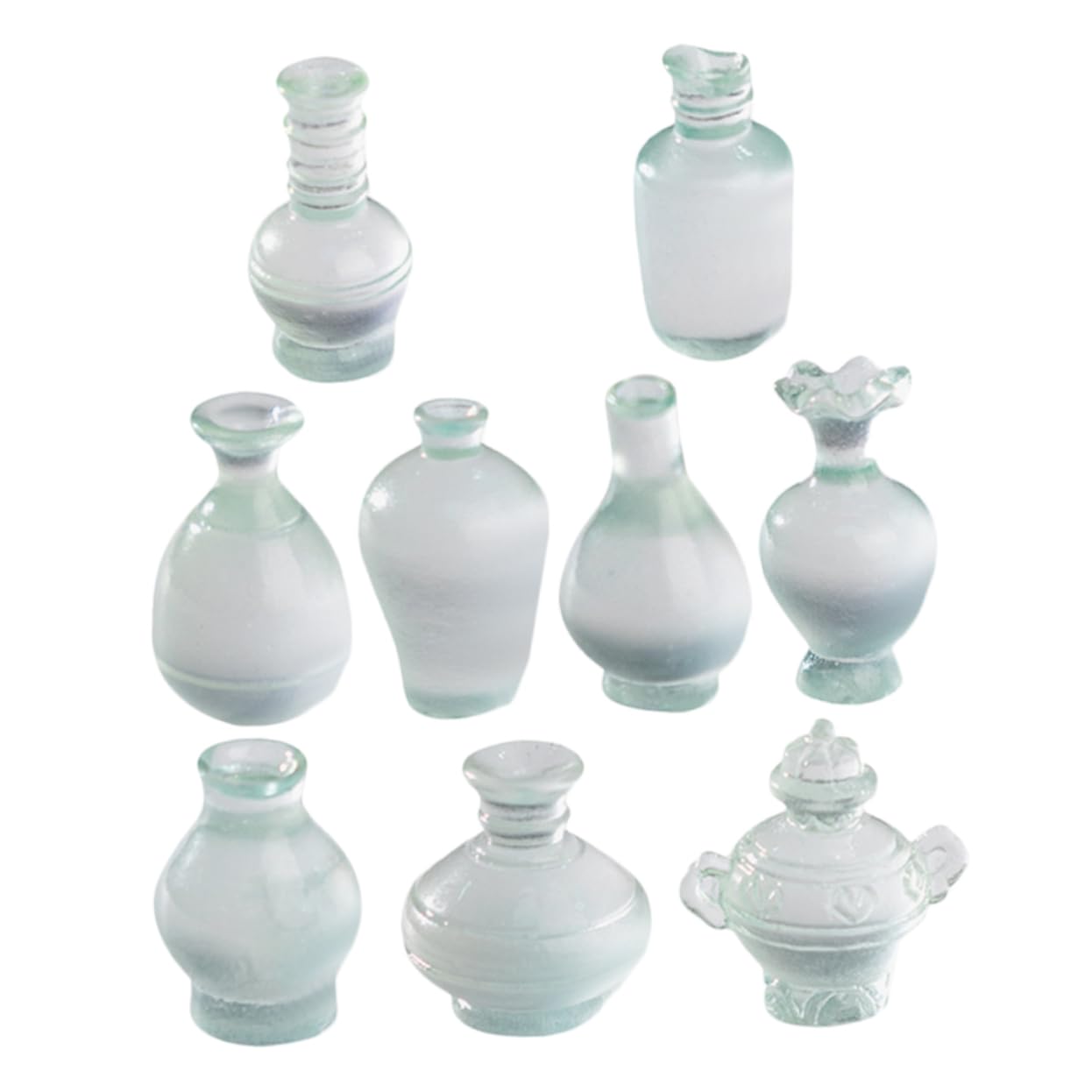FOYTOKI 9piezas Jarrones Antiguos Miniatura para Casa De Muñecas Decoración De Porcelana Estilo Chino Accesorios De Jardín Miniatura Modelos De Botellas De Flores Mixtas