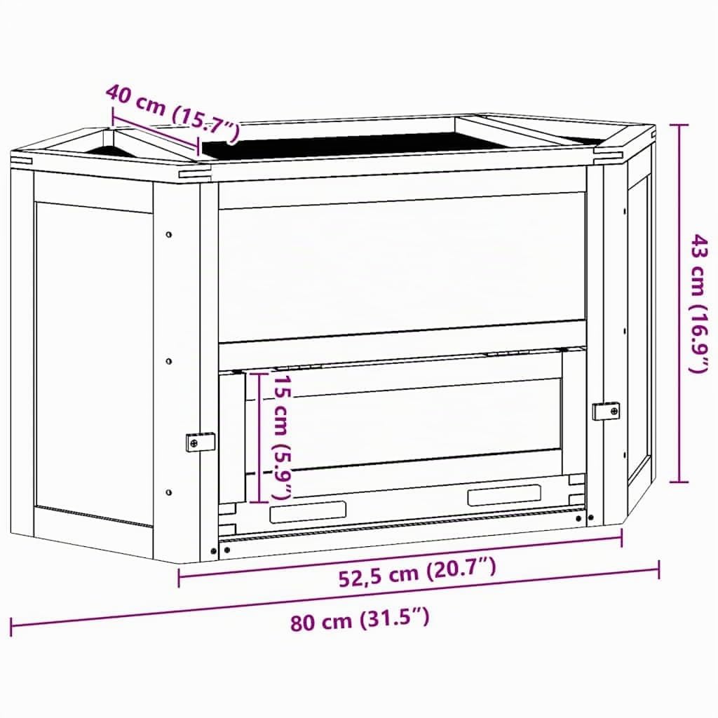 vidaXL Jaula para Hámster, Casa para Mascotas, Jaula para Animales Pequeños, Recinto para Roedores Ratones Ratas, Madera Maciza de Abeto