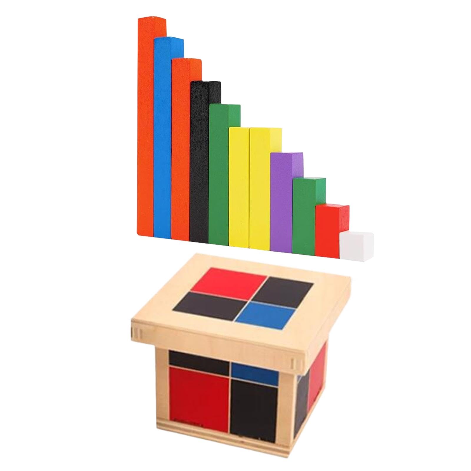Cubo Giocattolo in Legno, Giocattolo per L'apprendimento Precoce in età Prescolare, Cubo binomiale