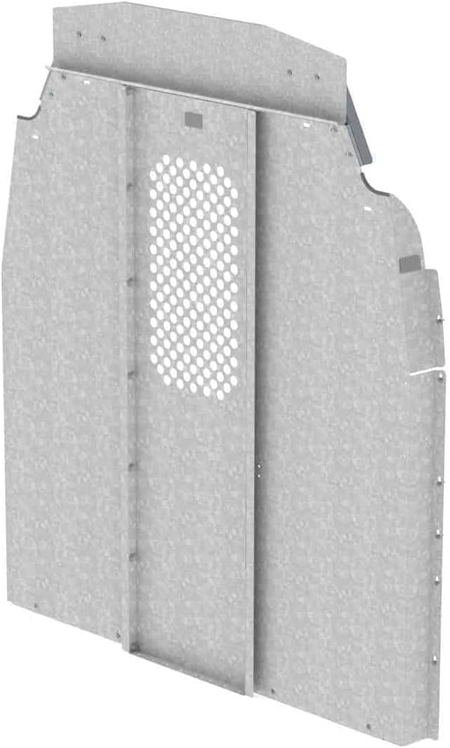 Steel partition wall with perforated window