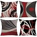 EZVING Set of 4 Throw Pillow Covers Modern Abstract Red Stripes Gray Black White Acrylic Bold Grey Decorative Pillow Cases Home Decor Square 16x16 Inches Pillowcases