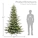 Puleo International 7.5ft Pre-Lit Aspen Fir Artificial Christmas Tree with 700 Clear Lights, 1319 Realistic Dense Branch Tips, Easy Setup Artificial Trees with Sturdy Metal Stand