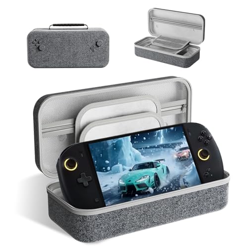 YAJOJO Carrying Case for OneXPlayer OneXfly Apex Handheld Game Console,Hard Shell Cover with Pocket for OneXPlayer OneXfly Apex Cable Charger & Accessories ,Shockproof,Grey