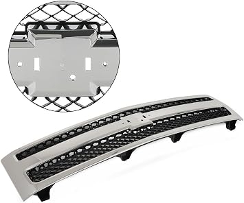 Suitable for Chrome Grille for Chevy Silverado 1500 (2007-2013) - Black Insert, Compatible with Parts 25810707, 19303978, 22849840, GM1200572