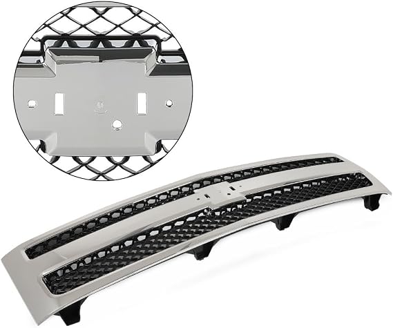 Suitable for Chrome Grille for Chevy Silverado 1500 (2007-2013) - Black Insert, Compatible with Parts 25810707, 19303978, 22849840, GM1200572