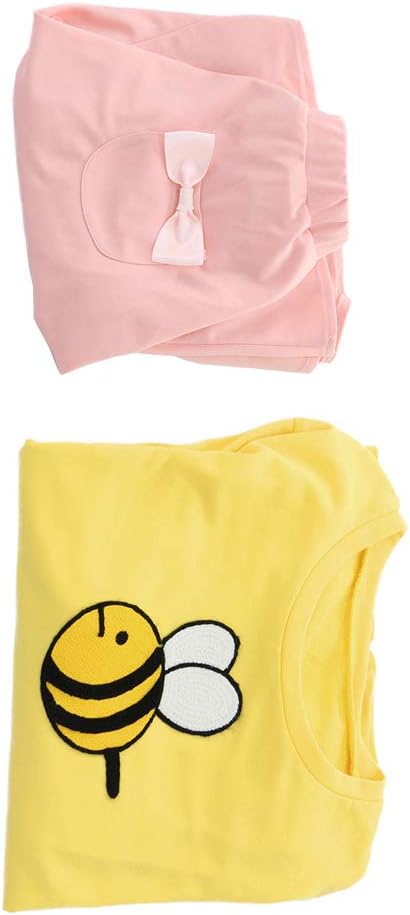 miccostumes Women's Bee Yellow Shirt Pink Skirt Cosplay Costume