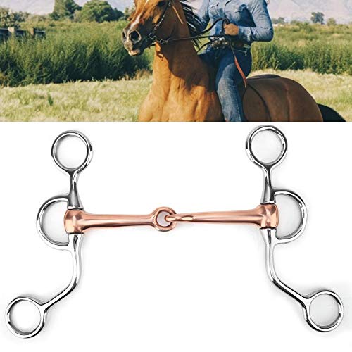 Snaffle di Cavallo, Masticare morso da Allenamento in Acciaio Inossidabile Mese snodato di Rame Morso da dentice Anello Francese Anello Sciolto Accessorio da Corsa con Serpente di