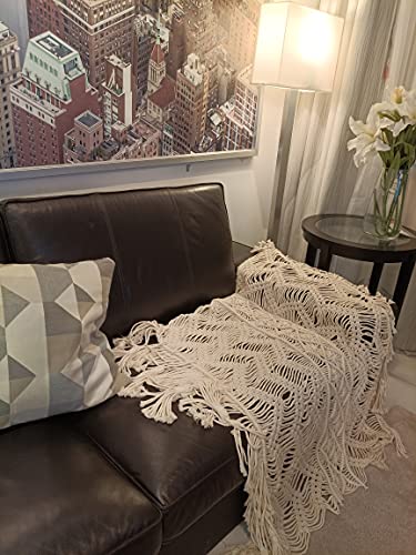 Kiido Large Macrame Throw Blanket , Hand Woven Bohemian Multi Purpose Blanket Cover For Sofa/Bed/Floor Mat/Tablecloth/, Boho Home Decor , (39Wx39L) #TOP3