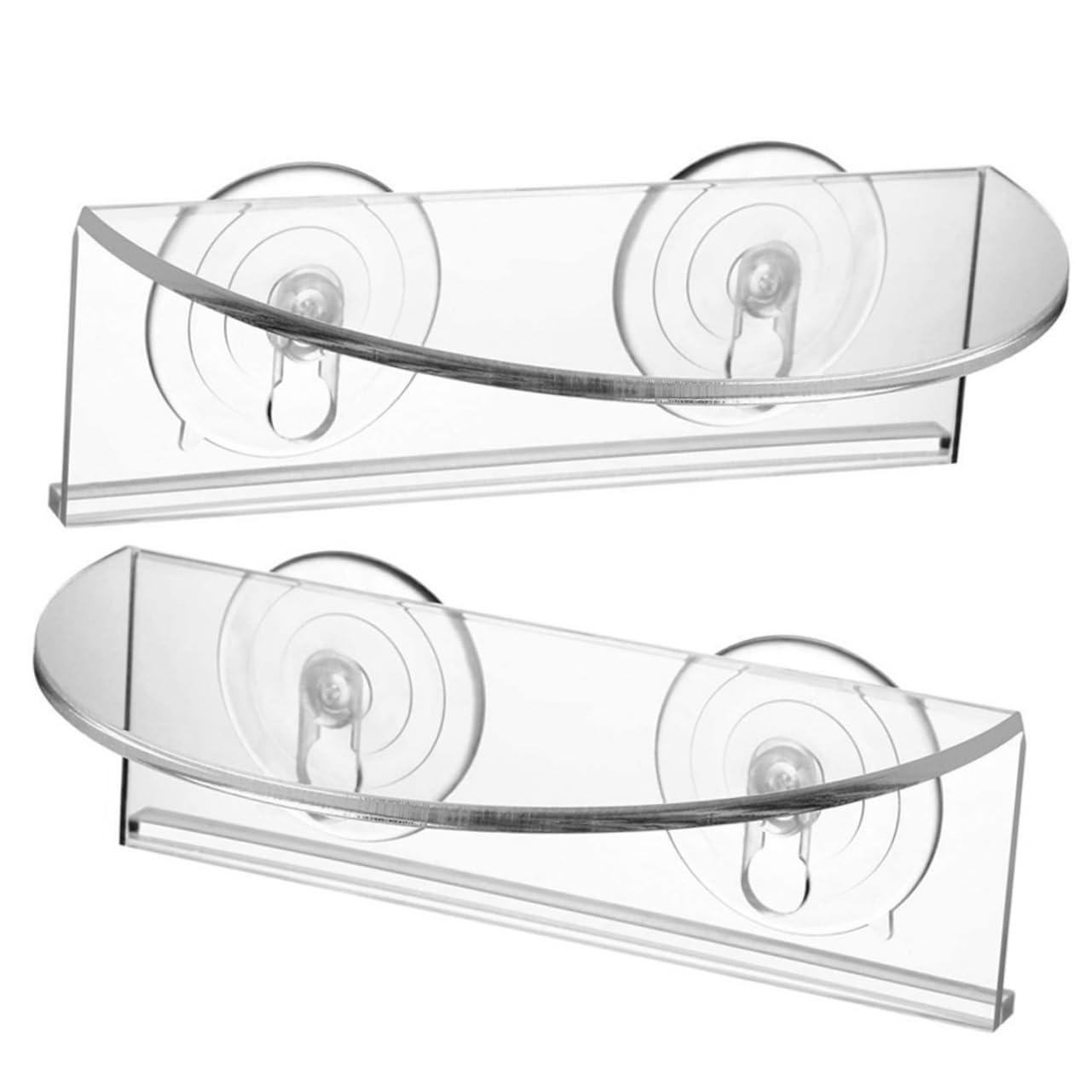 Sosoport 2pcs Window Garden Window Shelf for Plants Clear Acrylic Shelves, Suction Cup Indoor Plant Holder