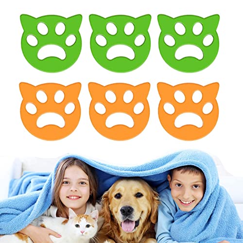 Pet Hair Remover for Laundry,6 PCS Reusable Pet Fur Laundry Catcher Hair Remover - The Paw Pet Hair Remover-Washing Machine Lint Remover - Fur Remover for Laundry,Bedding,Clothes (cat Ears)
