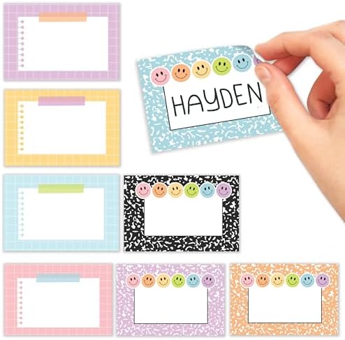Amazon.com : Self Adhesive Name Tags Sticker -56 Student Nametags ...