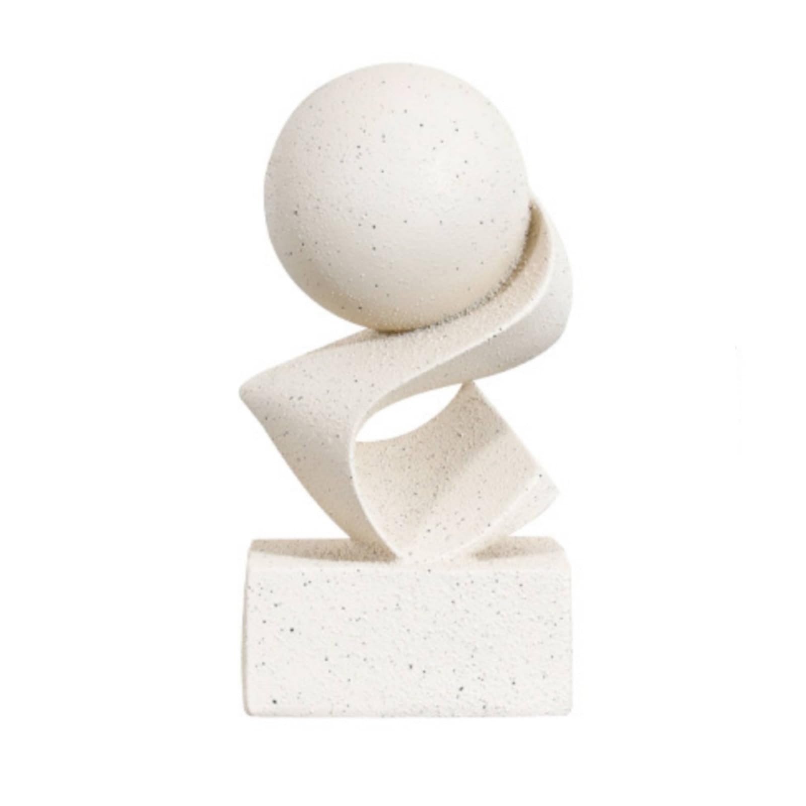 Baoblaze Scultura Foglia Decorativa Ornamento Statua Soprammobile con Base in Resina Sintetica Contemporaneo E Scultorea Adatta per Salone Ingresso Studio Consolle, Sandstone Geometric