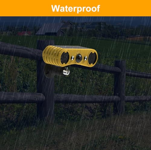 Hulppre 20240524 Solar Outdoor Motion Sensor Alarm-13 Sounds Including Dog Barking&Gunshot,2*130Db Loud Noise Maker,4 Modes,Red&Blue Motion Activated Strobe Light,Say Goodbye To The Intruders thumb #6