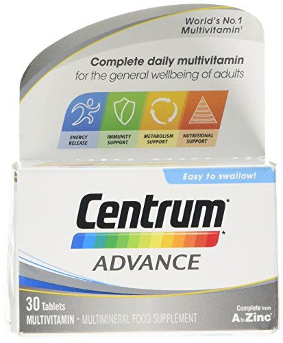 Centrum Advance Multivitamins & Minerals Tablet | 30 Tablets (1 Months Supply) | 24 Key nutrients Vitamins and Minerals for Men and Women | Vitamin D | A-Z multivitamins