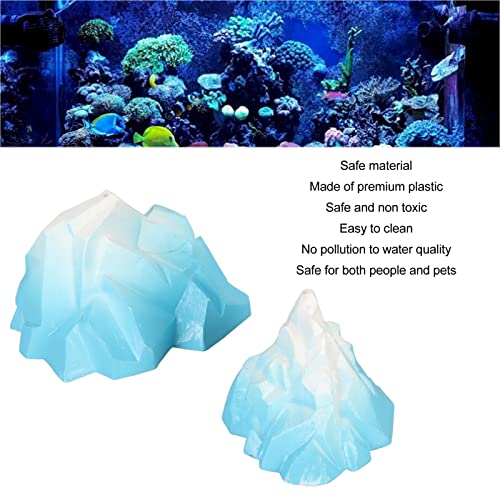 2 Peças Decoração de Iceberg de Aquário Simulação Paisagismo Inovador Ornamento de Iceberg Subaquáti