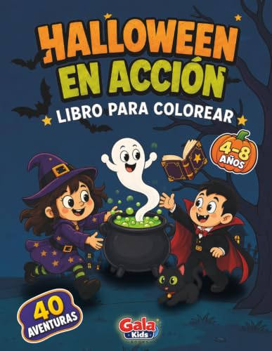 Imagen de Halloween en acción: Libro para colorear para niños de 4 a 8 años con 40 aventuras divertidas de brujas