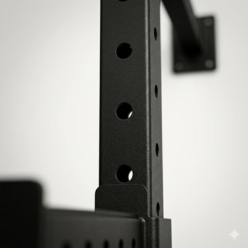Rack Musculación Suelo y Pared | Squat Rack con Barra Dominadas Multiagarre | Acero 75x75mm | Carga 350 kg | Gimnasio en Casa