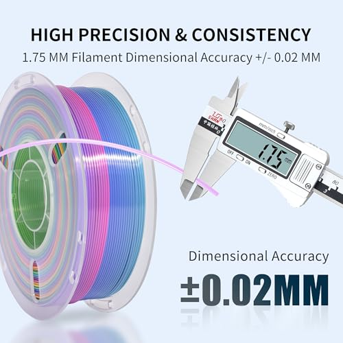 Image of RAMBERY Silk Rainbow PLA 3D Printer Filament Bundle 4 Colors 1.75mm Multicolor 3D Printing Filament, 1kg(2.2lb) X4PCS, Candy /Universe /Red-Golden /Sunset Glow