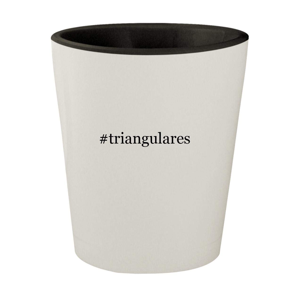 #triangulares - White Outer & Black Inner Hashtag Ceramic 1.5oz Shot Glass