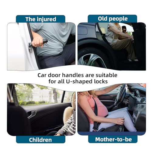 Image of Blue 1Pcs Car Door Handle for Elderly Elderly Assistance Products Pocket Door Handles Handicap Grab Bars Car Handle Assist Seatbelt Cutter, Window Breaker, Car Door Latch Handle