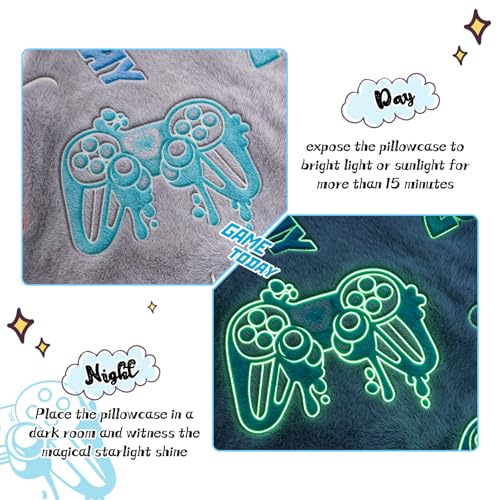 Image of Cloele Body Pillow Cover,Grey Game Controller,Glow in the Dark,21x54 in | Full Length Pillow Case,Long Pillow Cases,Ultra Soft, For Kids Boys, Decorative, Body Pillow Pillowcases