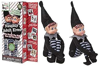 PMS 2PACK Adult Vinyl Head ELF in Black Clothes in Box 2, Fabric, B, 12"