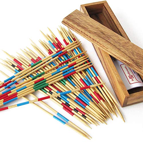 Jeu de MIKADO dans un coffret en bois massif pour 2 à 6 joueurs à partir de 5 ans. Aux normes CE, marque française le Délirant®. Jeux de société...