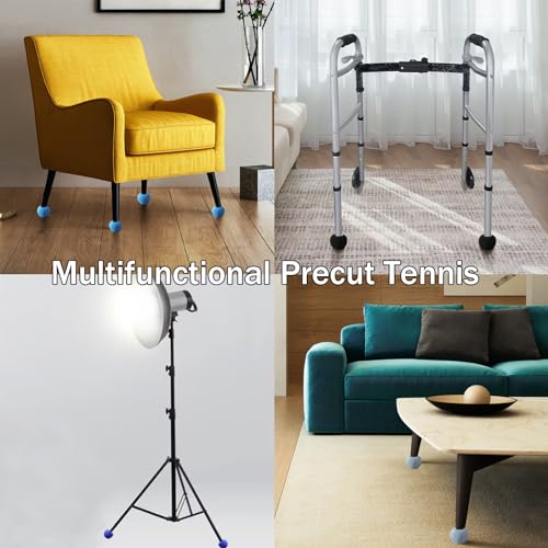Image of SHYUJAJIE 4 PCS Precut Walker Tennis Balls for Furniture Legs and Floor Protection, Heavy Duty Long Lasting Felt Pad Glide Coverings for Chair (Dark Blue)