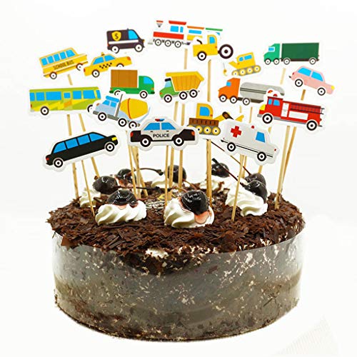cici store 18Pcs Car Transport Birthday Cake Topper Decoration,Party Decoration For Baby Shower,Wedding Party