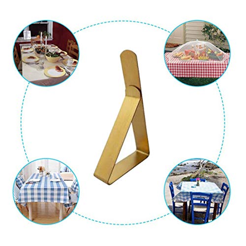 Tablecloth Clips, Outdoor Tablecloth Picnic Table Clips Stainless Steel Table Cloth Holders For Picnics Graduation Party Wedding 8Pack, Gold Color #TOP6
