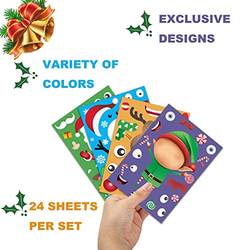 Happy Storm Christmas Stickers For Kids Christmas Party Games For Kids Make Your Own Christmas Stickers Diy Christmas Santa Snowman Reinder Face Sticker Xmas Party Favors For Classroom Children Activities #TOP1