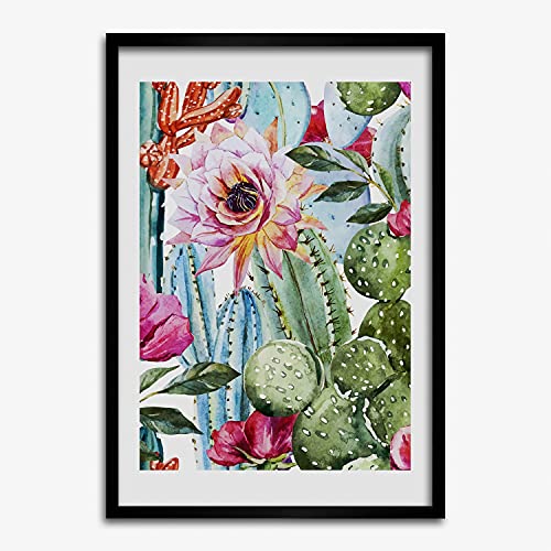 Tableau cadre en bois 50x70 cm Tulup, finition premium pour affiche de cactus