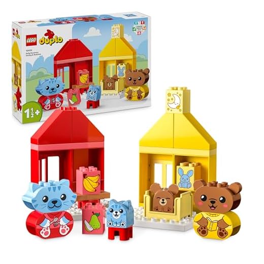 LEGO DUPLO My First Daily Routines: Eating & Bedtime Toddler Learning Toys with 2 Houses and 4 Animal Figures, Let's Toddlers Explain Feelings, Gifts for Kids, Girls and Boys Aged 18 Months Plus 10414