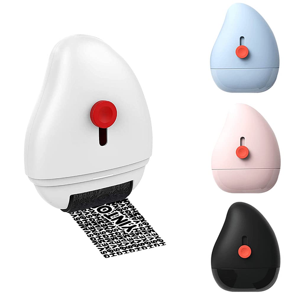 4 Pack 2 in 1 Identity Prevention Roller Stamp with Retractable Box Opener Data Information Theft Protection Confidential Security Stamp for ID Blockout, Address Blocker, Junk Mail, Bank Statement