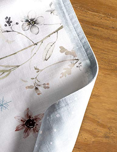 Maison D' Hermine Placemats 100% Cotton Decorative Cloth Place Mat Washable Dinner Placemat For Gifts, Holiday, Dinner, Wedding & Dining, Ice Florals - Thanksgiving/Christmas (Set Of 4) #TOP2