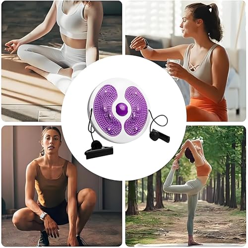 Roysmart Twist Waist Disc Balance Board mit Kordelzug, Fitness Drehscheibe Waist Wriggling Plate Fitnessgeräte, Aerobic-Übungen Fitness-Zubehör, Widerstandsbänder Massage-Fußsohle Heimfitnessgeräte