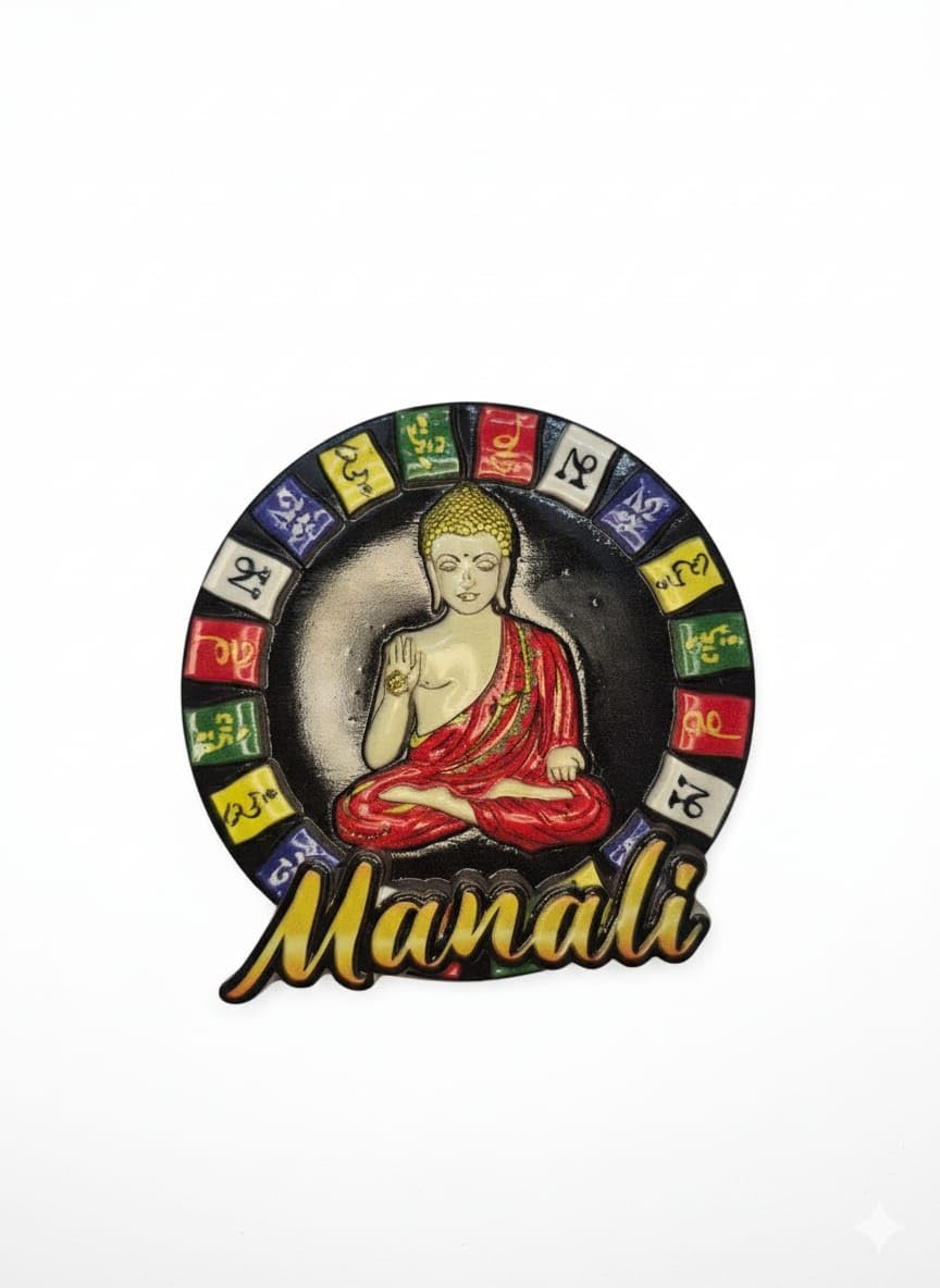 V2_Fashion Manali Buddha Flag 3D Round Art Decor Souviner Fridge Magnet (Pack of 1)-image-38