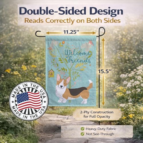 Drapeau de jardin Corgi tricolore Caroline's Treasures en tissu premium - 5