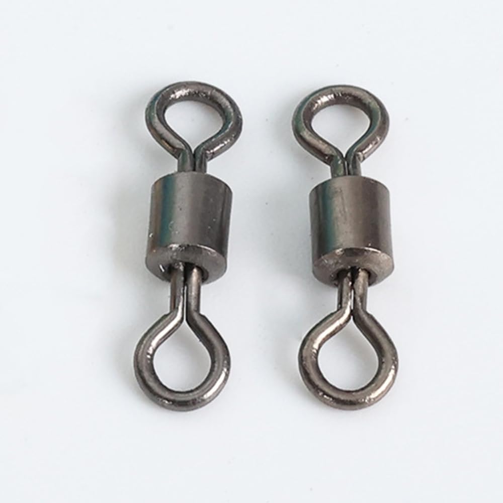TopHomer 100 conectores giratorios de pesca de alta resistencia, color negro, para pesca en agua salada, agua dulce, mar