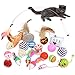 BUYGOO 20PCS Juguetes Interactivos para Gatos, Varita de Plumas, Pez Ratón y Bolas de Gato